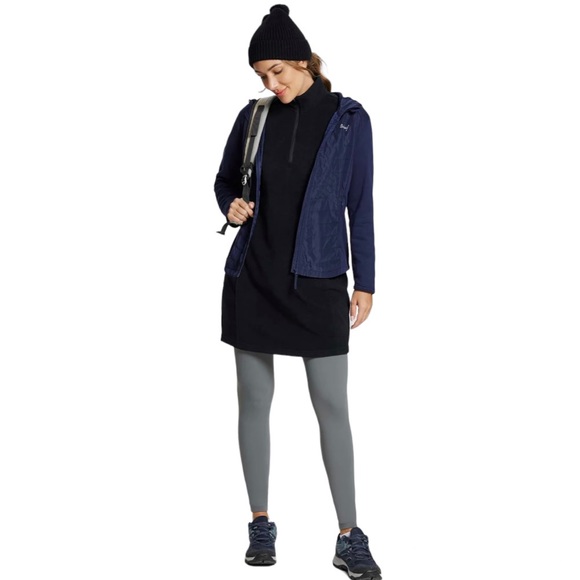 Baleaf Long Sleeve Quarter Zip Thermal Tunic Fleece Dress - Picture 6 of 7